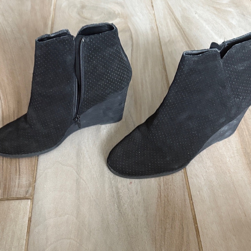 Black Wedge Ankle Boots